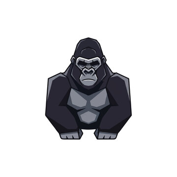 Gorilla Cartoon Character Design Illustration.