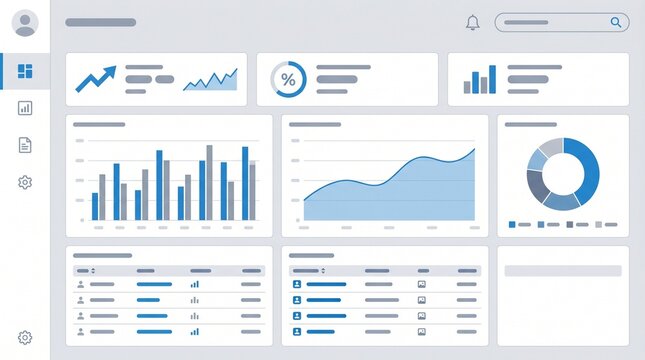Analytics dashboard charts business data concept
