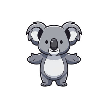 Cute Cartoon Koala Bear Character Design.