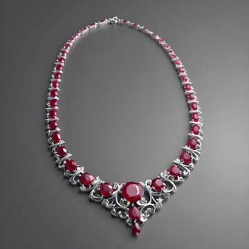 Joyer&iacute;a elegante con rub&iacute; rojo y acabado realista