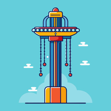 Amusement Park Swing Ride Illustration