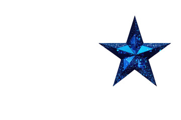 Obraz premium Blue star ornament with a sparkling, faceted surface, representing celebration, success, and celestial themes, with a transparent background