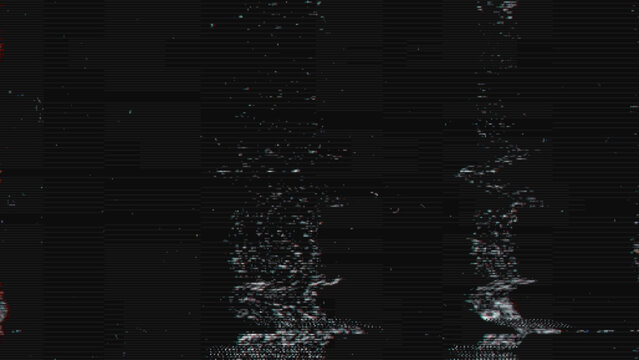 Black and White VHS Glitch Noise Texture Background