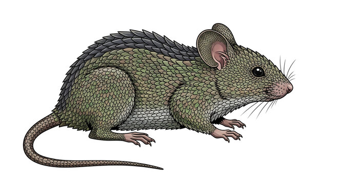Detailed illustration of a green mouse.