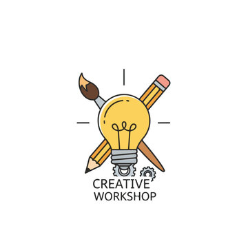 Creative Workshop Lightbulb With Tools