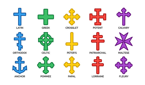 Cross symbols arranged in labeled grid on white background