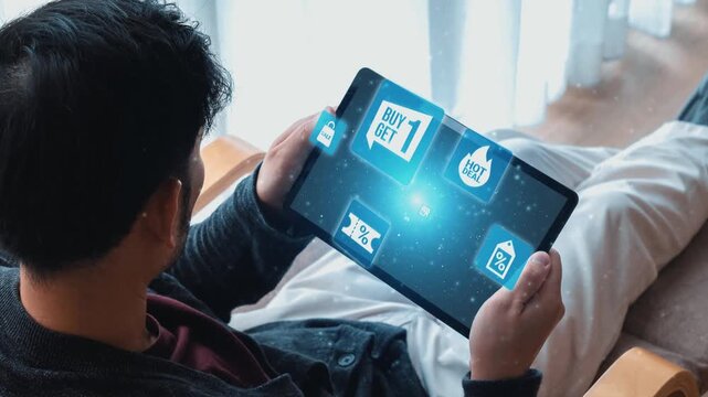 Sale and promotion icons with hot deal, discount tag, shopping bag, limited offer, coupon, VIP card, buy one get one, online shopping, and special event sale. Gist