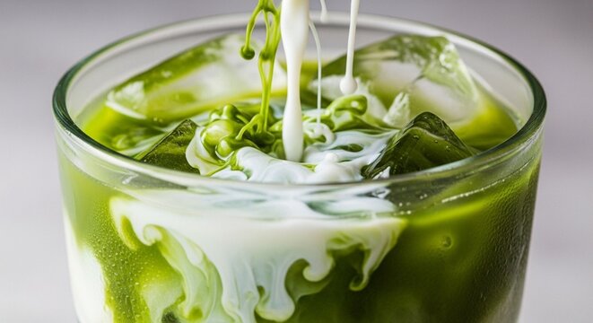 Minuman macha dengan susu