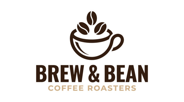 Brew and Bean Coffee Roasters Logo Design.
