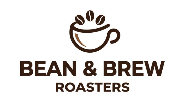 Bean and Brew Roasters Coffee Logo Design.