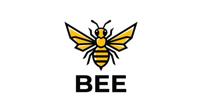 Stylized Bee Logo with Text BEE.