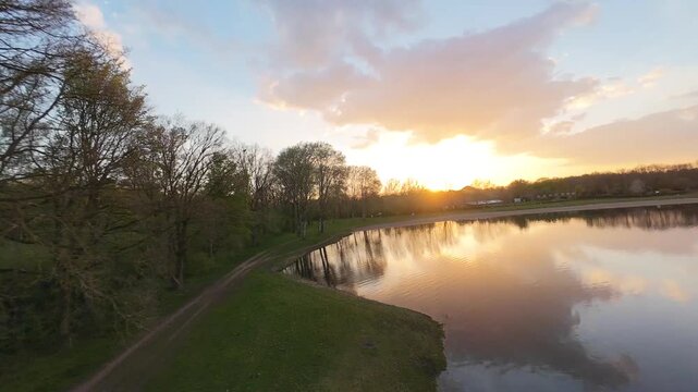 Recreatiegebied Bussloo Apeldoorn, The Netherlands | Cinematic Aerial Lake View
