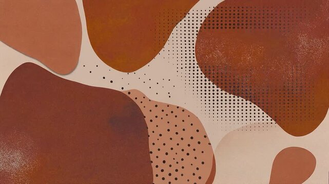Warm, abstract shapes in earthy tones create a soft backdrop. Smooth forms blend with dotted textures for organic rhythm. Calm palette evokes comfort, minimalism, and modern design