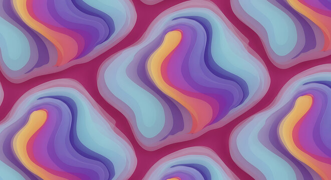 seamless abstract wavy pixel pattern in pastel rainbow colors, flowing organic shapes, digital art texture, vibrant background