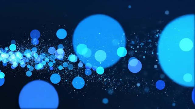 a vibrant blue background with glowing bokeh effects creating a dynamic lively atmosphere