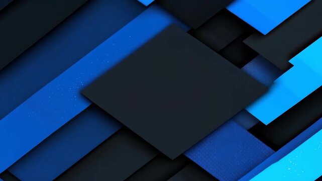 Geometric Abstraction in Azure Hues: An abstract composition, a dynamic play of geometric forms in shades of azure blue and charcoal gray. Creates a sense of depth and modernism.
