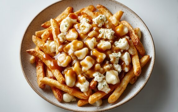 Classic Canadian poutine: fries, cheese curds, gravy