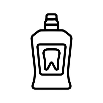 Mouthwash bottle with tooth