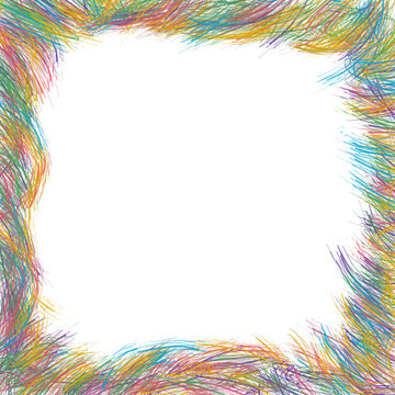 Rainbow Scribble Line Frame Abstract Colorful Border Background
