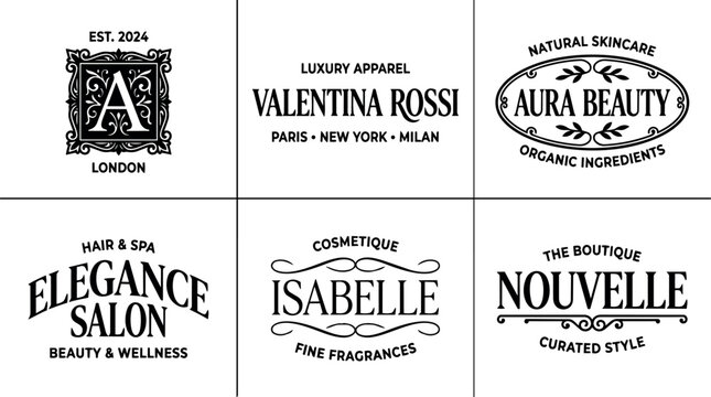 Luxury apparel valentina rossi serif lettering for paris new york milan fashion
