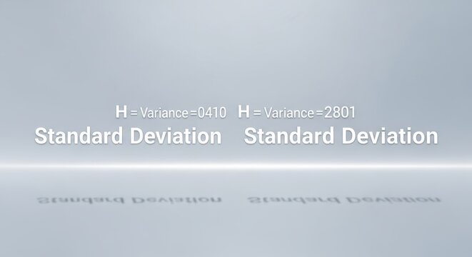 A graphic representation of standard deviation formulas displayed on a screen