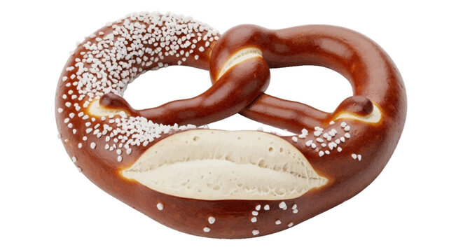 Vector illustration of freshly baked traditional german pretzel on a transparent background