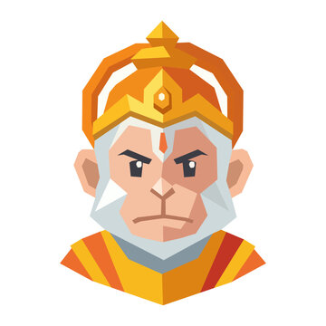 Geometric Lord Hanuman vector illustration