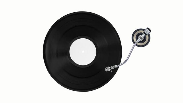 a flat-concept vector illustration of a black vinyl record being played on a turntable. It is a digital graphic often used in design projects, rather than a photograph of a physical object