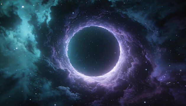 Cosmic void space portal abstract background circular vortex deep space purple nebula glowing ring galaxy starfield futuristic cosmic vortex space tunnel circular void deep space galaxy star field
