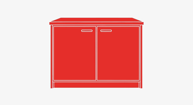 Red cabinet furniture vector icon on a white background