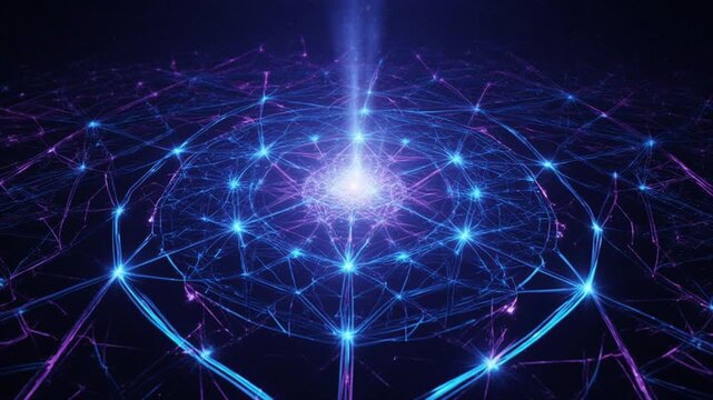 宇宙マンダラ・神聖幾何学｜ネオンパルス俯瞰映像・宇宙的背景素材