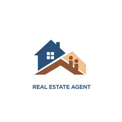 Fototapeta premium Modern Real Estate Agent Logo Design Concept with House Icon. EPS Editable. Vector Illustrations.