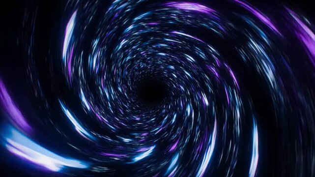 水銀シルバー渦巻き・ネオン照明・オービットカメラ・エネルギッシュ抽象動画
