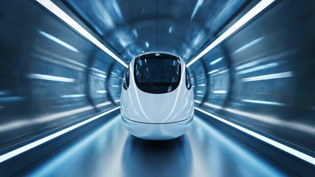 Future train in tunnel.