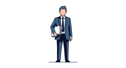 Obraz premium Business man holding documents