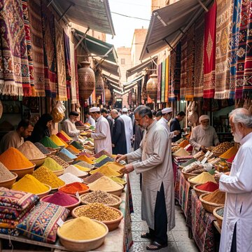 Documentary shot of hyper-local market in Marrakech souk