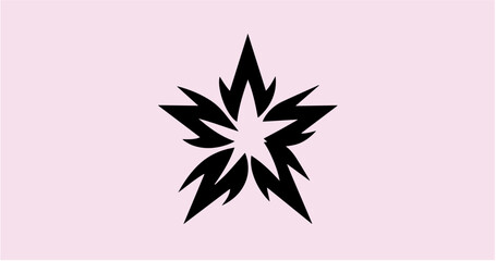 Obraz premium Abstract Six-Point Geometric Star Flower