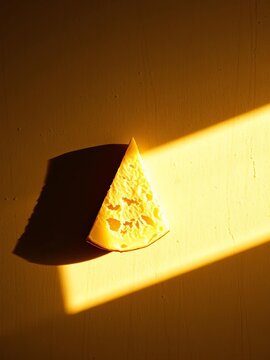 A lone, imperfect slice, bathed in a warm, aged light, hinting at stories untold on a textured backdrop,  straight on,  film grain
