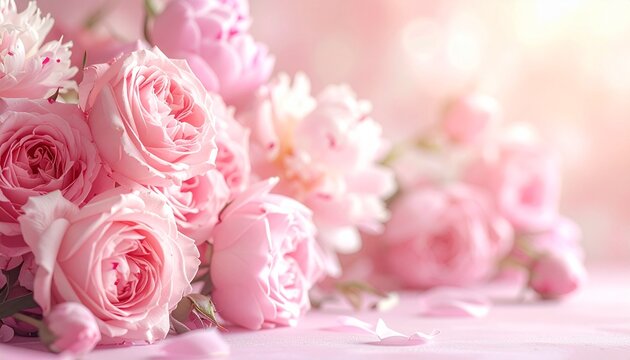 Warm Soft Pink Floral Rose Peony Mother's Day Love Family Background
