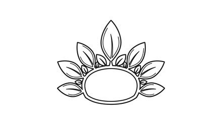Fototapeta premium Elegant Floral Emblem with Blank Oval Space for Text