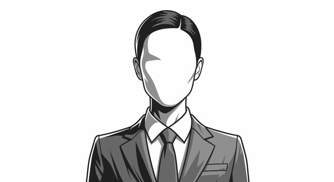 Professional Anonymous Man in Suit and Tie Illustration