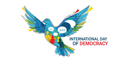 Obraz premium Colorful Dove with Speech Bubbles Illustration.