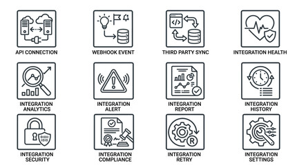 Obraz premium Integration icons for business technology.