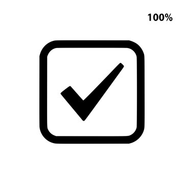 A black checkmark in a square Vector, illustration