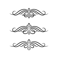 Fototapeta premium Collection of vintage line art frames and borders