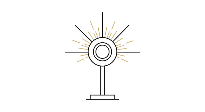 Religious Monstrance Icon, Eucharistic Adoration, Catholic Symbol, Gold Rays