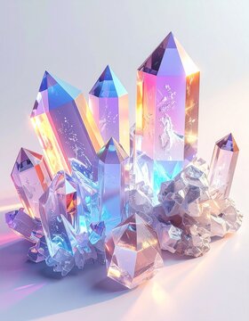 Iridescent Crystals Shimmer in the Light