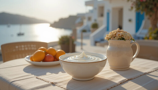greek yougurt on greek island breakfast