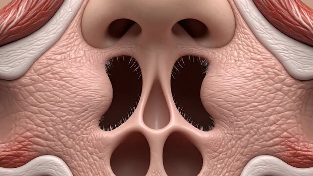 Detailed CGI Depiction of the Human Nasal Vestibule and Nasal Cavity Structure for Medical Education and Healthcare Presentations with an Emphasis on Anatomy and Function