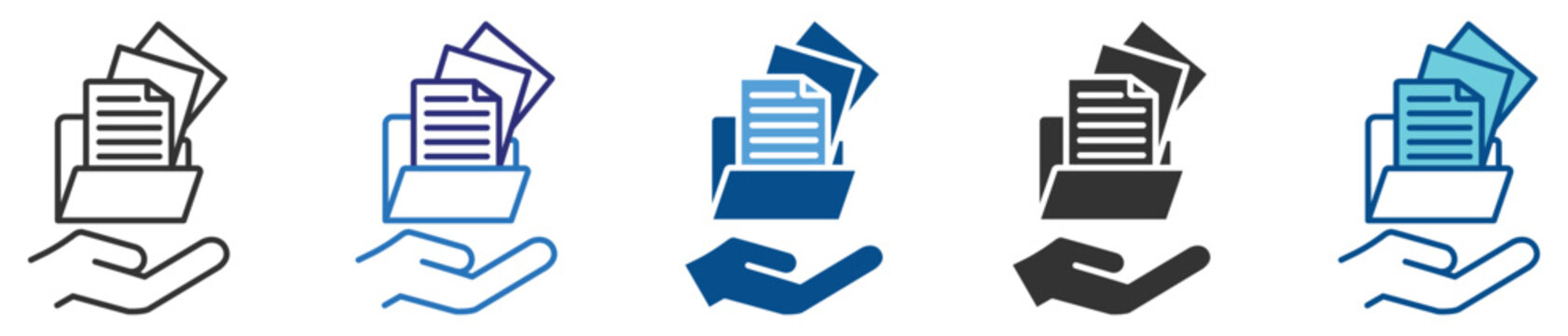 Data Collection icon set multiple style collection